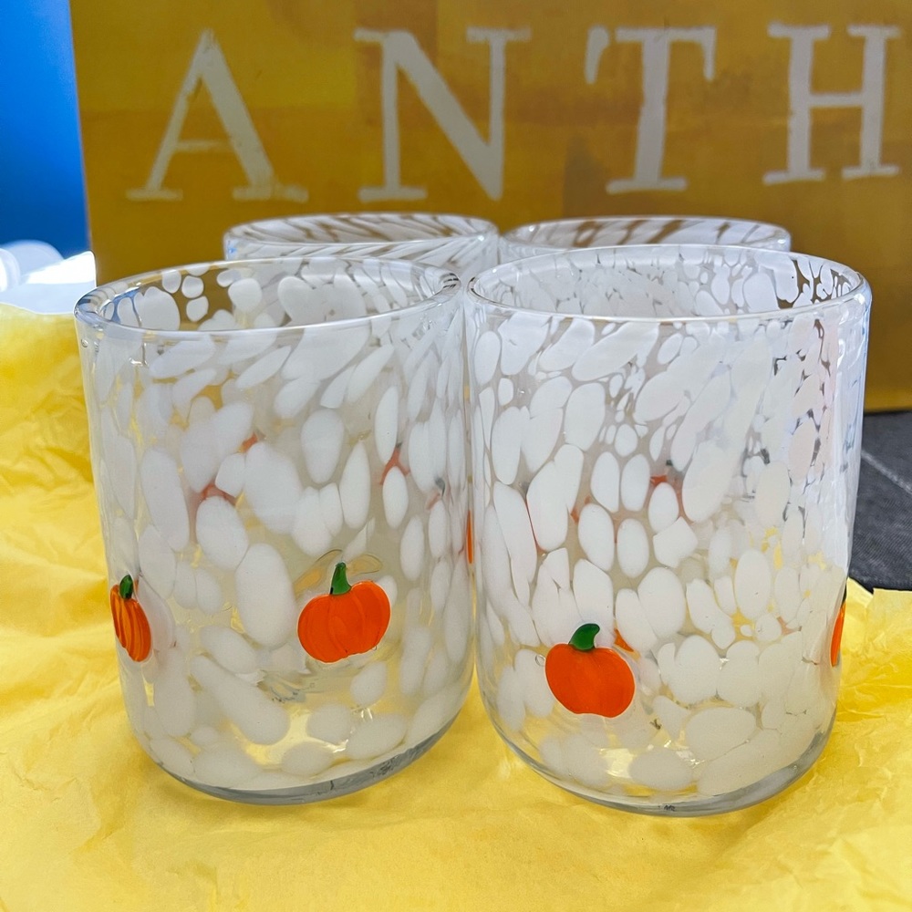 Anthropologie Mystic Juice Glass - White Pumpkin SINGLE